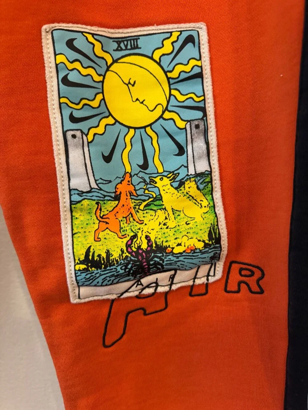 RARE Nike Sportswear Air Fire Water Earth Orange Graphic Jogger Pants Men’s L